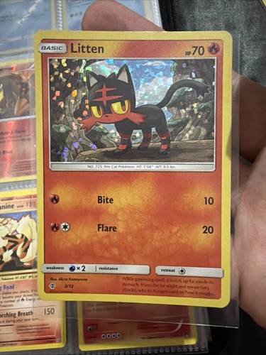 Litten 3/12 McDonald's Holo Promo Maccas Pokemon TCG card (B)