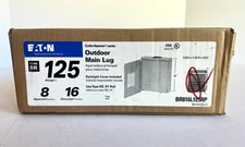 NEW - Eaton Outdoor Main Lug 125A, 8-spaces, 16-Circuit Load Center BRB816L125RP