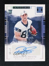 2018 Panini Impeccable Rookie Auto Silver 17/25 Dalton Schultz #182 Auto 9su