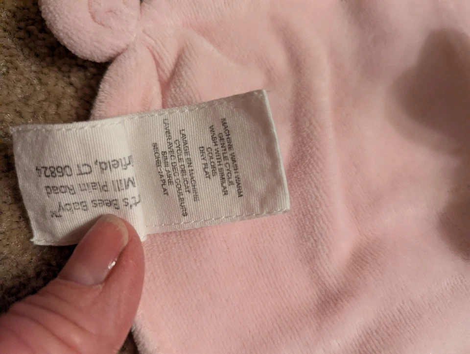 Bumble Bee 粉色婴儿尿布 Burt's Bees 100% 棉 6 英寸 X 10 — 第 2/4 张图片