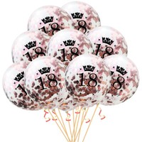 Konfetti Luftballon Set FüR 18. Geburtstag Feier Party Ballons Rosegold