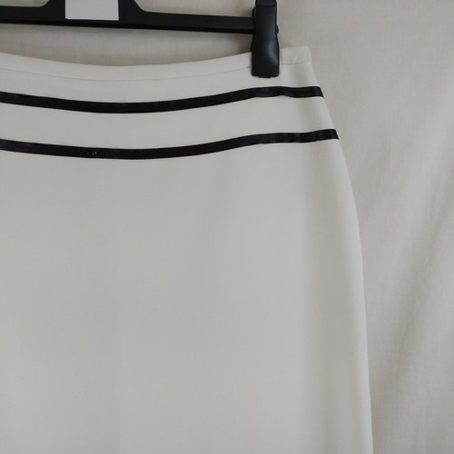 Falda midi Wallis para damas nueva con etiquetas crema con detalles de lazo negro forrada talla 14 del Reino Unido - Imagen 13 de 19
