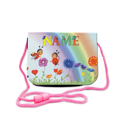 MAUS-DESIGN Brustbeutel Kinder Mädchen Marienkäfer mit Name /Geldbörse zum Umhängen