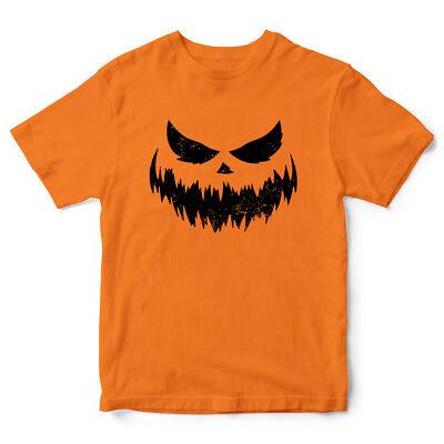 Gruseliges Kürbisgesicht Kinder T-Shirt Shirt Kostüm Halloween Trick or Treat Sp...