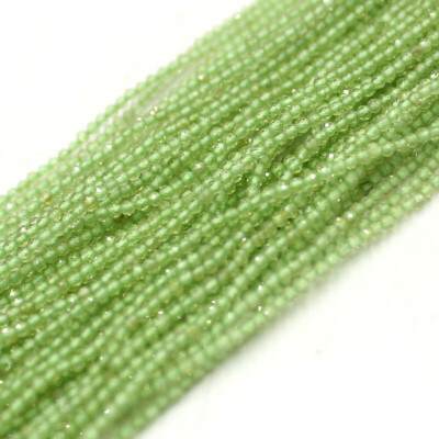 Genuine 2mm Natural Faceted Green Peridot Gemstone Round Beads Loose Beads 15''