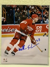 Mathieu Schneider Signed Detroit Red Wings 8x10 Photo HockeyInk 5