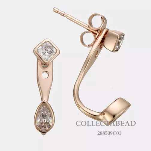 Authentic Pandora Sterling Silver Geometric Shapes CZ Earrings