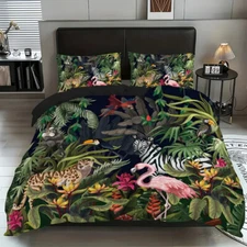 Tropical Rainforest Duvet Doona Cover Bedspread Bedding Set Queen Pillowcase