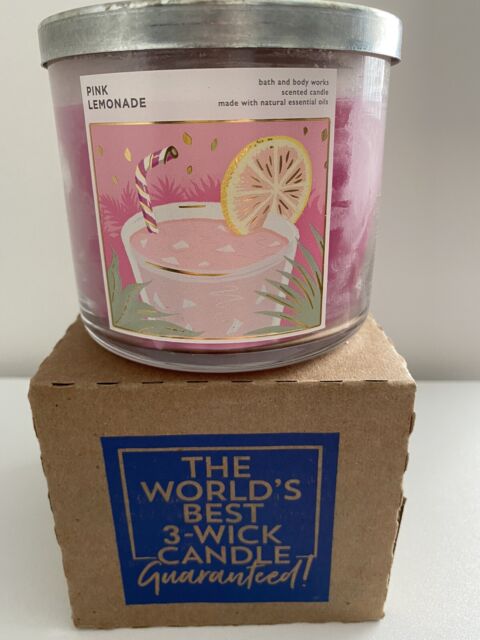bath and body works 3 wick candle pink lemonade