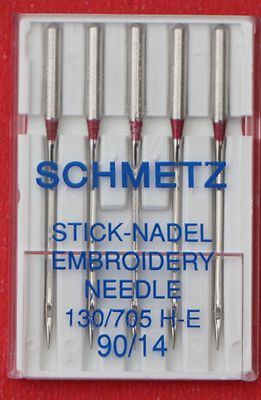 Schmetz Embroidery sewing machine needles. 90/14... pkt of 5,  