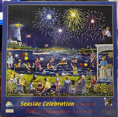 Seaside Celebration by Sheila Lee SunsOut Puzzle 15x18 forth of July fireworks