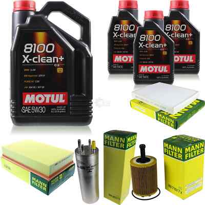 MANN-FILTER Inspektionspaket 8L Motul 5W-30 8100 X-clean+ für VW Multivan V 2.5