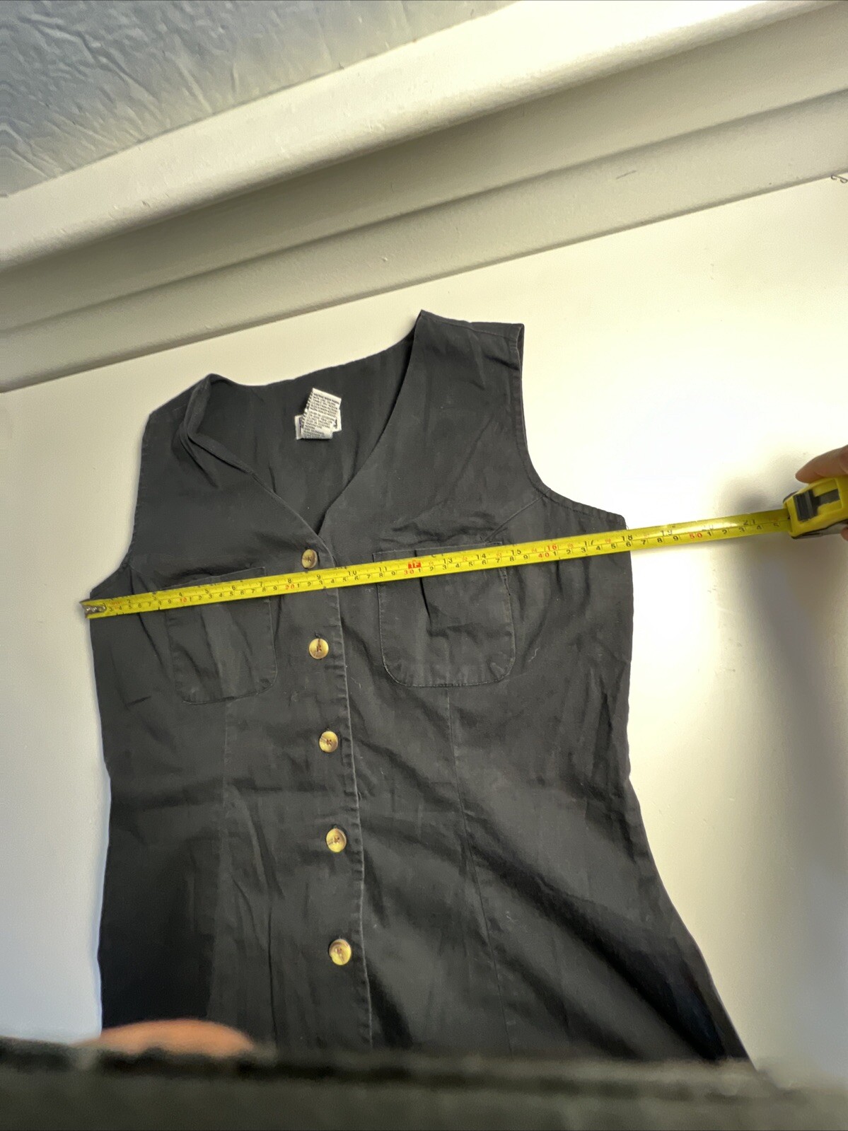 Basic Editions Black Cotton Button Down Shirt Dre… - image 7