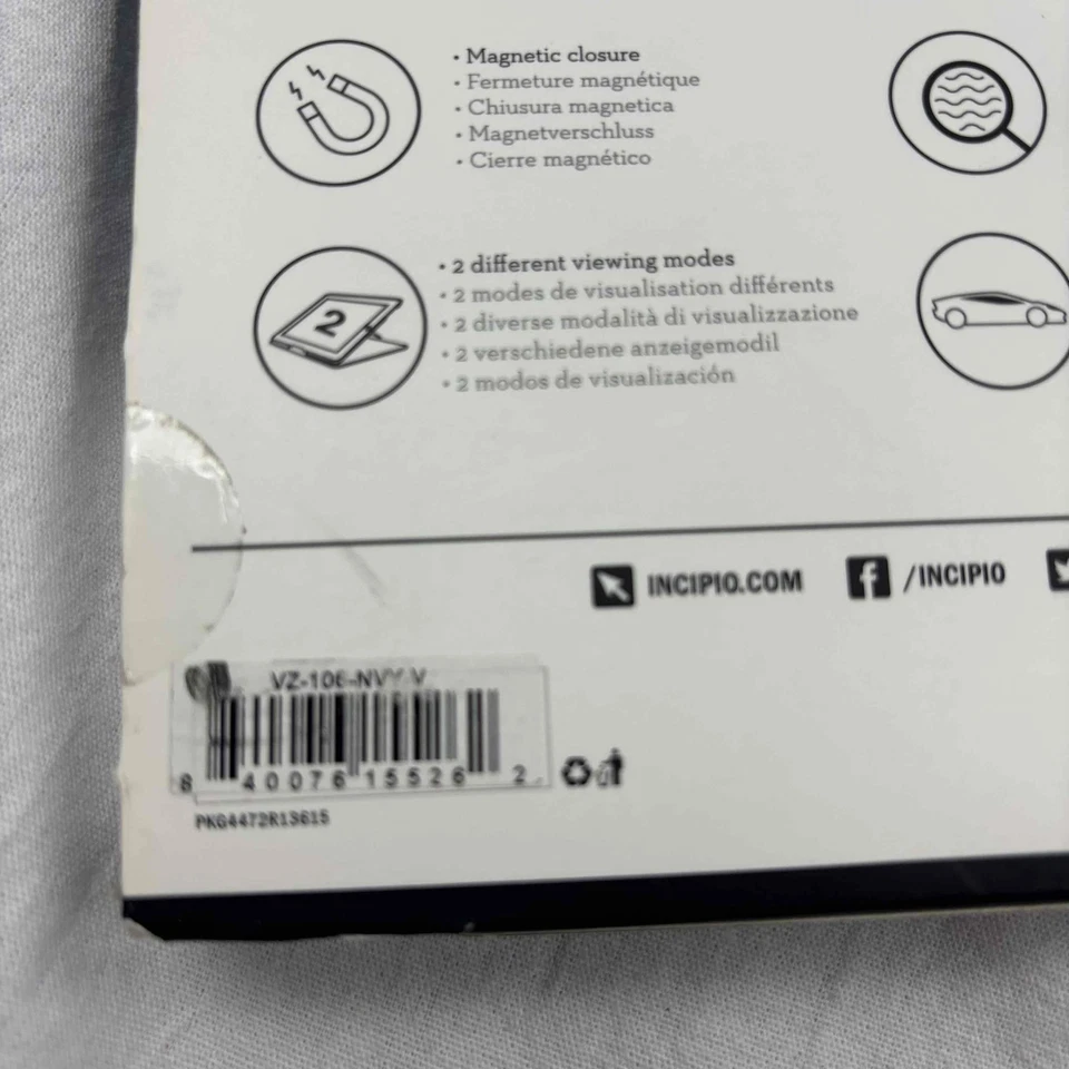 NWT Incipio Folio Case Navy Magnetic Closure Hands-Free Viewing Ellipsis 10 - Image 3 of 4