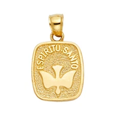 GOLD - 14K Yellow Gold Religious Holy Spirit Dove Pendant