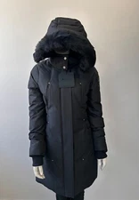Moose Knuckles Ladies Cloud Parka Black/Black Shearling Silver Logo Size S NWT