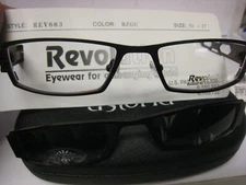 Revolution Eyeglass Frame W/ Magnet sun shade REV683 BZGU 51-17-140 w/case 