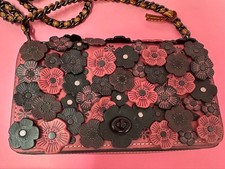 Coach Floral Shoulder Bag Tea Rose