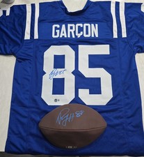 Pierre Garcon Autographed Custom Colts Jersey & Football Becket Authenticated