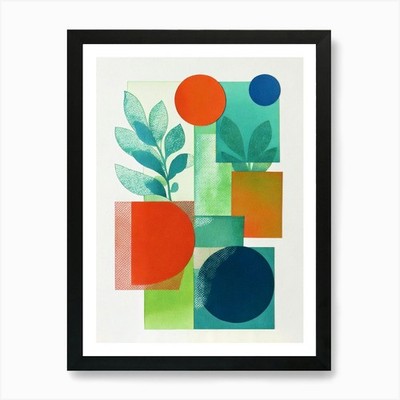 Pflanzen Collage Kunstdruck gerahmt Wandbild Poster Leinwanddruck Bild