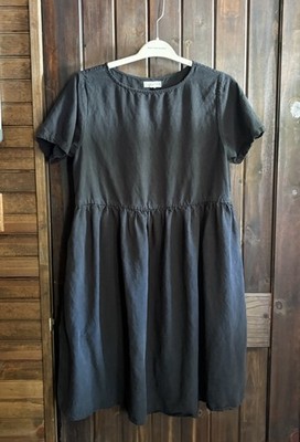 Tradlands Nico Dress- Black- Linen Blend- Women's Size Small | eBay