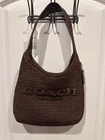 Coach Brooklyn 28 Shoulder Bag Maple Brown Brass CDU75 Straw & Leather bag