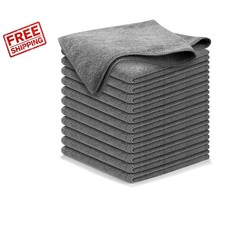High Performance Microfiber Towels, 12 Pcs 12.5"x12.5" - Reliable Eco-Friendly