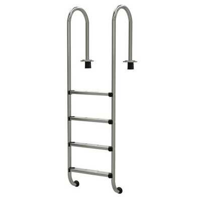 ASTRAL Poolleiter Pool Leiter Tiefbeckenleiter 4-stufig V2A Edelstahl ENGER Holm
