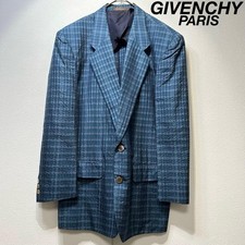 Vintage Givenchy Paris Men s Silk Check Ripple Tailored Jacket
