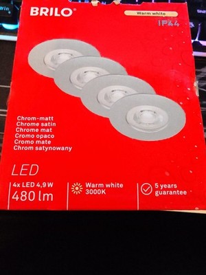BRILO LED Chrome 4x IP44 5W 480lm 3,000K Warm White