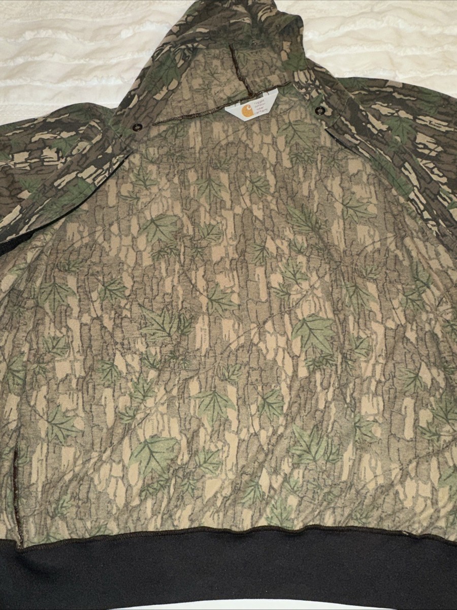Vtg Carhartt JR379 Trebark Camo Active Jacket Men's Sz L Full Zip