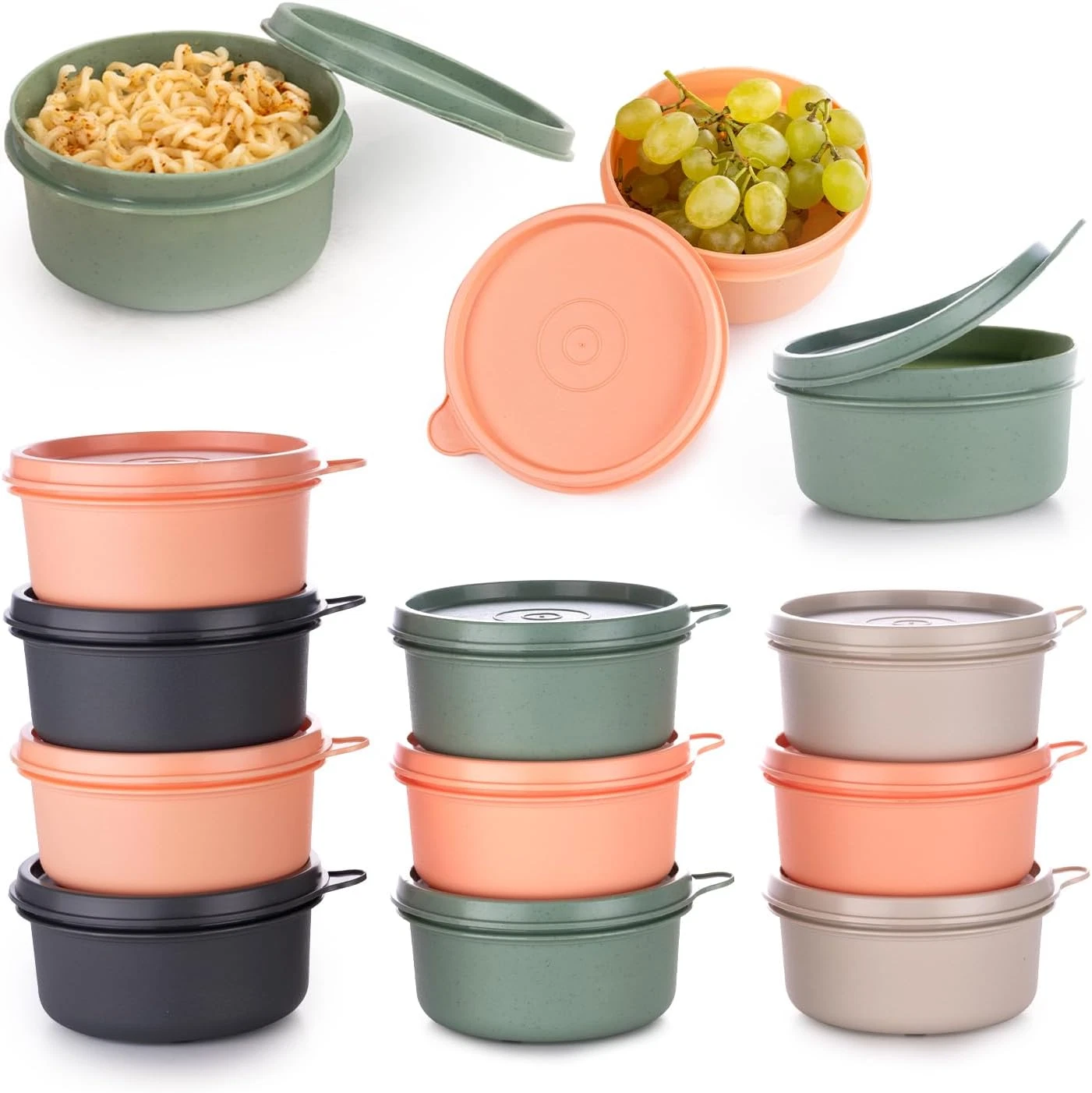 9 Oz Small round Food Storage Containers with Lids Set of 10, Airtight Leakproof