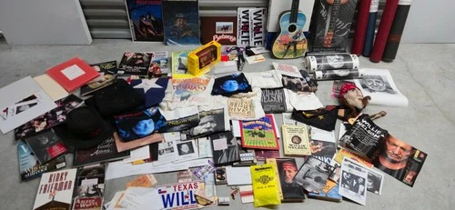 Willie Nelson Memorabilia Lot Signed Jeans T-Shirts Ticket Stubs Posters CD's +