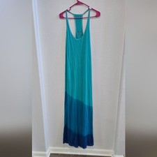 Oakley Teal and Blue Maxi Dress size large