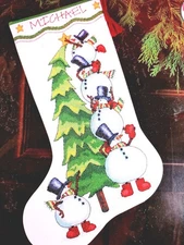 Design Works Christmas Skating Penguins Stocking Counted Cross Stitch Kit 5402