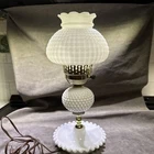 Vintage White  Milk Glass Hobnail Lamp Approx.14” High