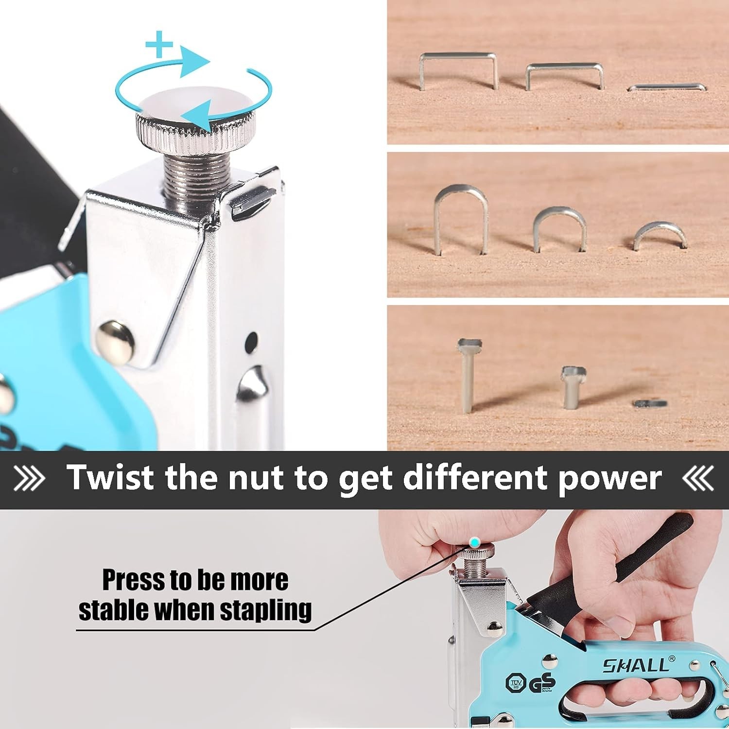 Heavy Duty Staple Gun Alloy Steel 3-in-1 Upholstery Kit with Staples and Remover