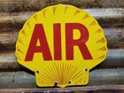 VINTAGE SHELL PORCELAIN SIGN OLD GAS STATION SERVICE GARAGE AIR PUMP MOTOR OIL