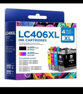 #ad LC406XL Ink Cartridges High Yield Compatible for Brother LC406XL LC406 use to... $50.00