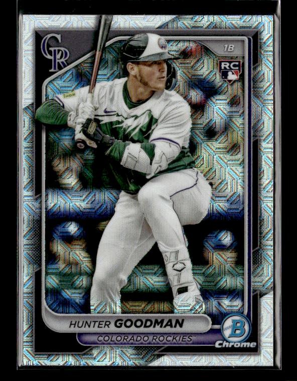 2024 Bowman Chrome #25 Hunter Goodman Rookie Mojo Refractors Colorado Rockies