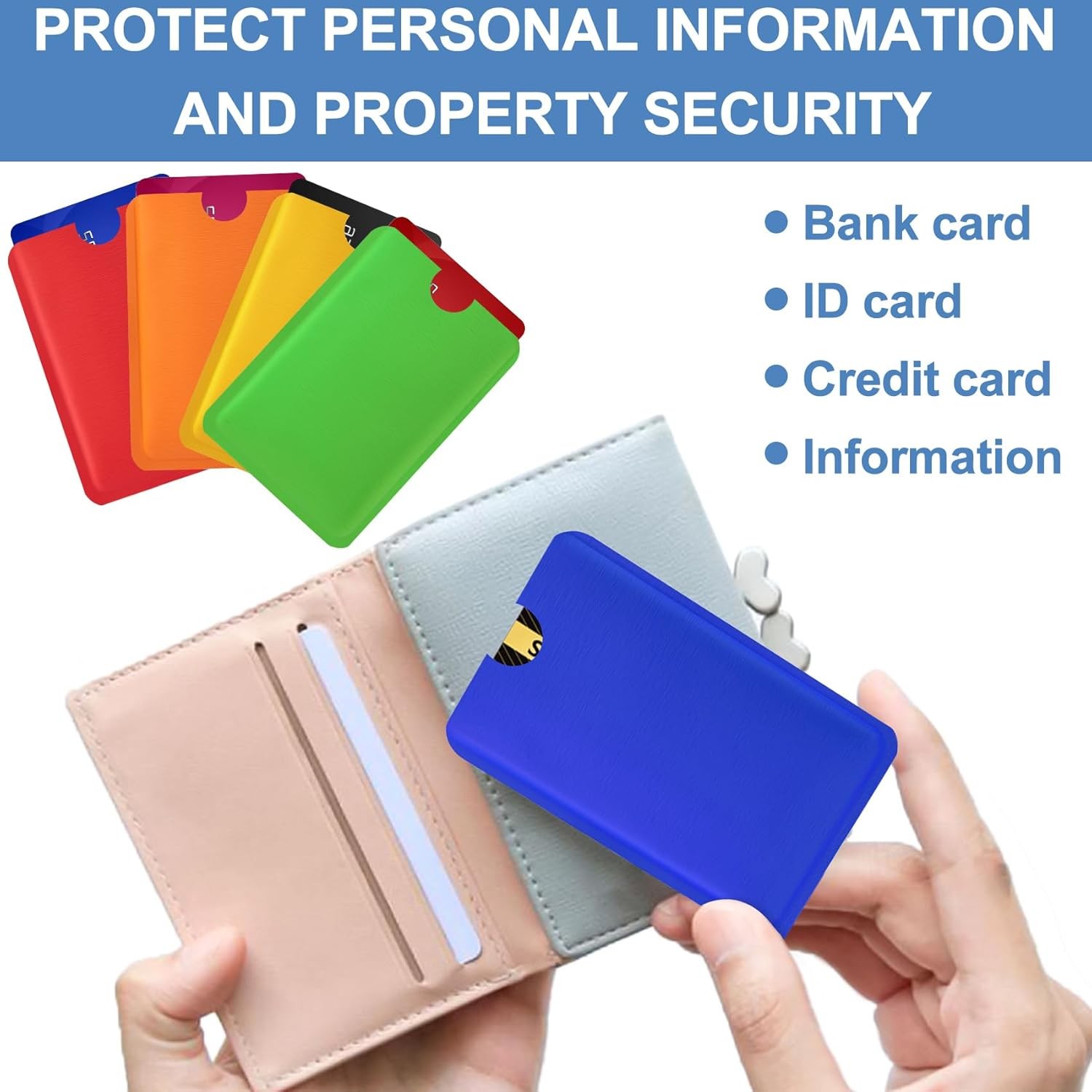 OIIKI 20PCS RFID Blocking Sleeves for Credit Red, Yellow, Orange, Blue, Green 
