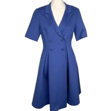 Badgley Mischka Blazer Dress Double Breasted Short Sleeve Fit & Flare 8