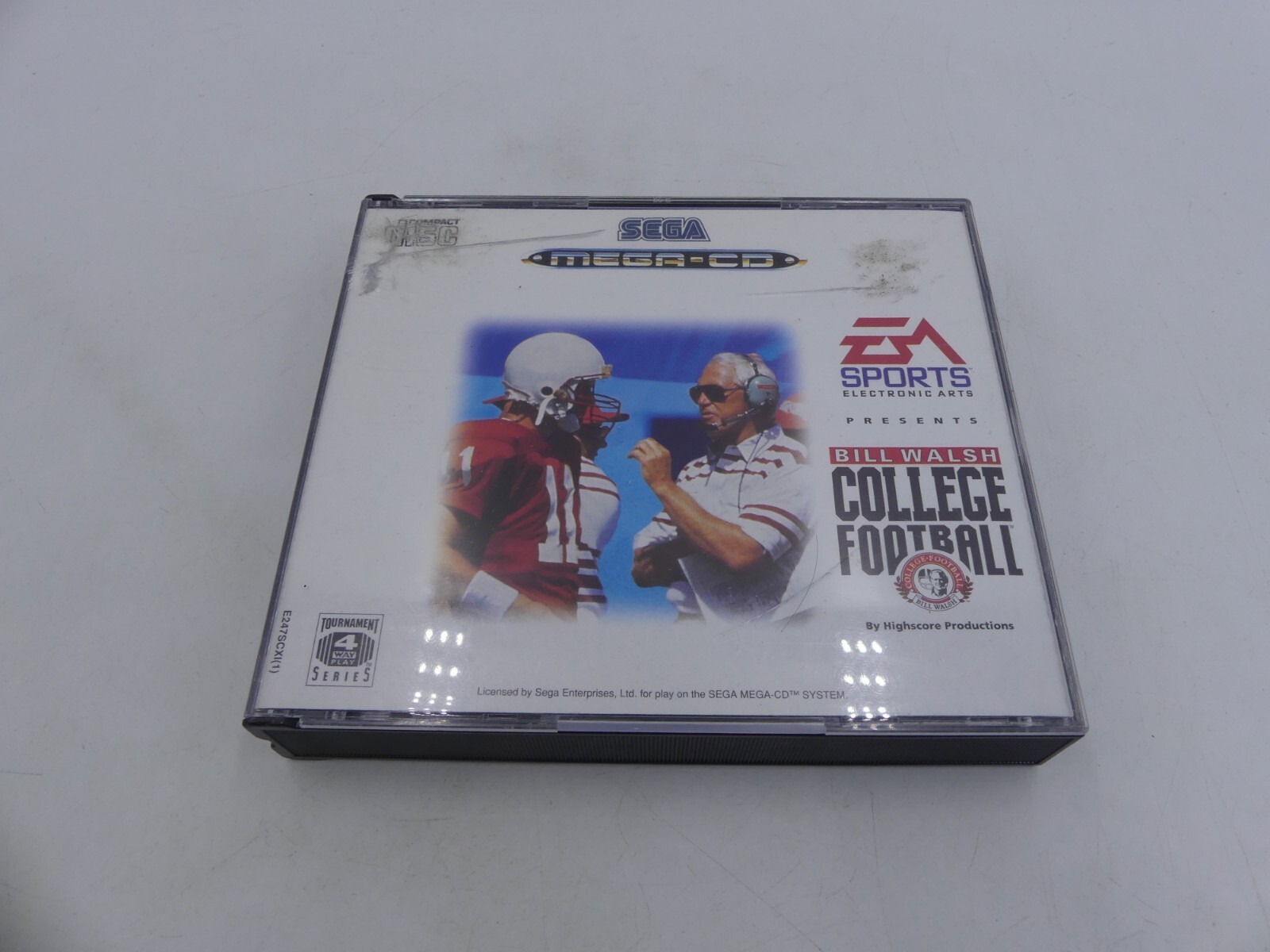 Videojuego de fútbol americano universitario Sega Megadrive Mega CD Bill Walsh PAL EUR