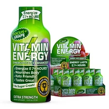 (12 Pack) Vitamin Energy® Focus+ Grape Energy Shots, Clinically Proven
