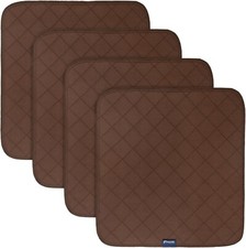 Waterproof Incontinence Chair Pads Quilted Seat Pads Cover 4 Pack 22"x21" Brown
