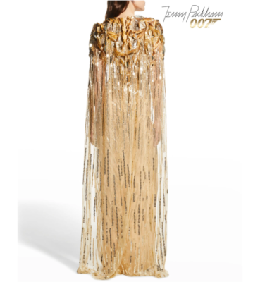Jenny Packham 007 Goldfinger Sequinned Cape Gown UK 10 (US 6) New With Tags  | eBay