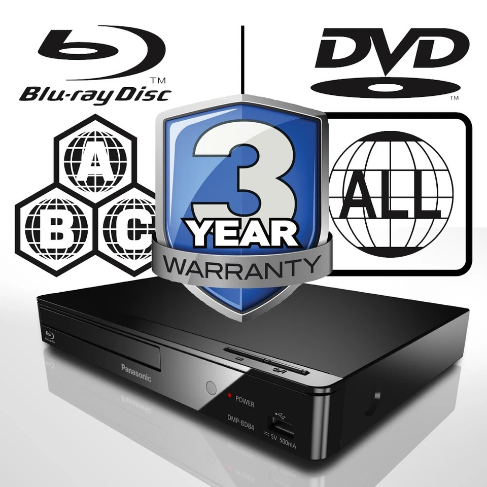 Panasonic Blu-ray Player DMP-BD84 All Zone Code Free MultiRegion DMP-BD84EB-K - Bild 2 von 4