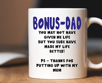 Step-dad Stepdad Bonus Dad Cup Mug Gift Novelty Birthday