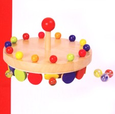 GOKI Holz-Murmelkarussell Kinder-Spiel 31 Murmeln NEU Holzspielzeug Murmelspiel