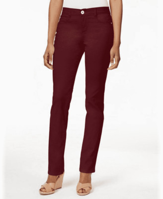 Style Co Tummy Control Rail Straight Leg Embroidered Jeans Womens 10 16 18